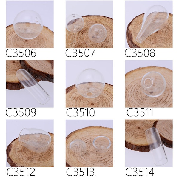 10PCS  Clear Glass Globe Bottles,Glass Domes , Glass Bubbles for DIY Pendants