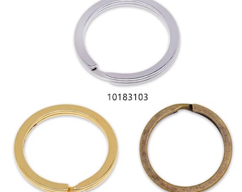 25mm Iron flat sided Keychain Ring Clasps Round Split Ring Metal Stamping Tools 50pcs 101831