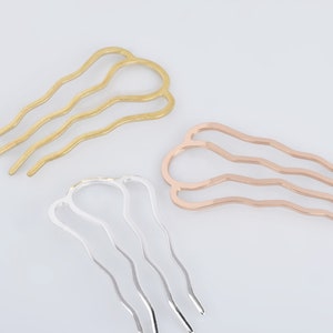 34*60mm Brass 4 Teeth Barrette Hair Combs Metal Hair Stick Simple Minimalist Hair Fork hair accessories Hair Jewelry 5pcs 102854