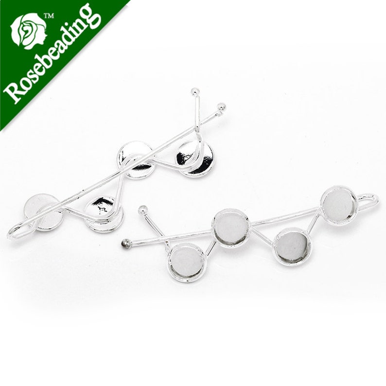 20pcs Minimalist Simple Hair Slide With Four Round 8mm Bezels - Etsy