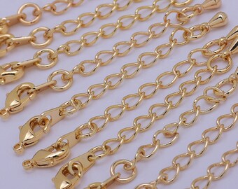 56mm extensión de latón cadena de langosta cierres cadena collar pulsera haciendo 10pcs 10202305