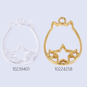 33*29*3mm Open bezel charm open back pendant resin frame Star Pendants Jewelry Accessories 10pcs