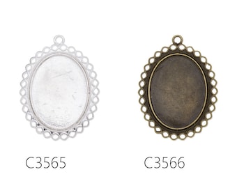 Colgantes de ajuste base de cabujón de cameo ovalado 20PCS, cabujones ovalados de 30x40 mm