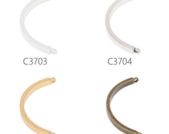 20PCS 3.5x46mm Curved Sideways Bracelet Connector Charms, Bead Findings