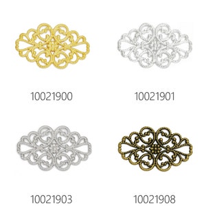 50 STÜCKE 32 * 20 MM Messing Hohl Filigrane Blume Wraps Anschlüsse, Filigrane Blume Anschlüsse Links 100219