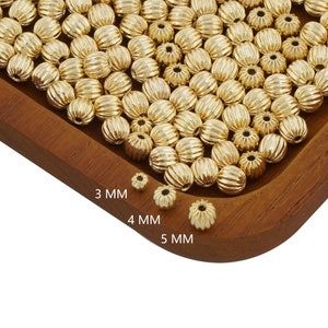 14K Gold Filled Brass Pumpkin Beads Spacer Beads for Bracelet Necklace Jewelry Making Supply Wholesale 50pcs/bag 104031