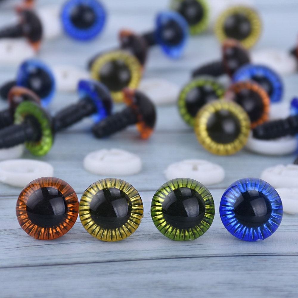15mm Colorful Plastic Eyes With Washer Safety Eyes Amigurumi Etsy