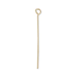 May include: Gold-toned head pin with a loop at the top. The pin is straight and slender.