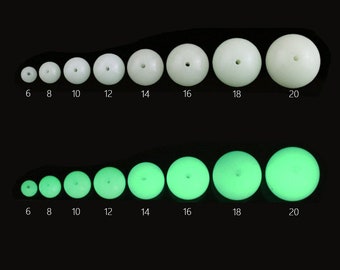 Cuentas redondas verdes que brillan en la oscuridad, piedras luminosas UV, cuentas lisas para pulseras colgantes luminosas DIY, 10 unidades, 102406