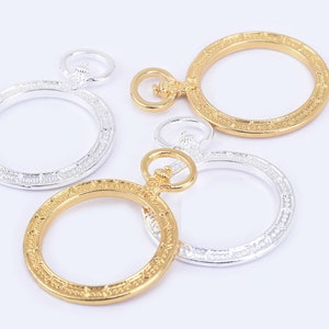 45*33mm Open Back bezel Pendant resin bezel charms Round Frames wholesale 10pcs 102319