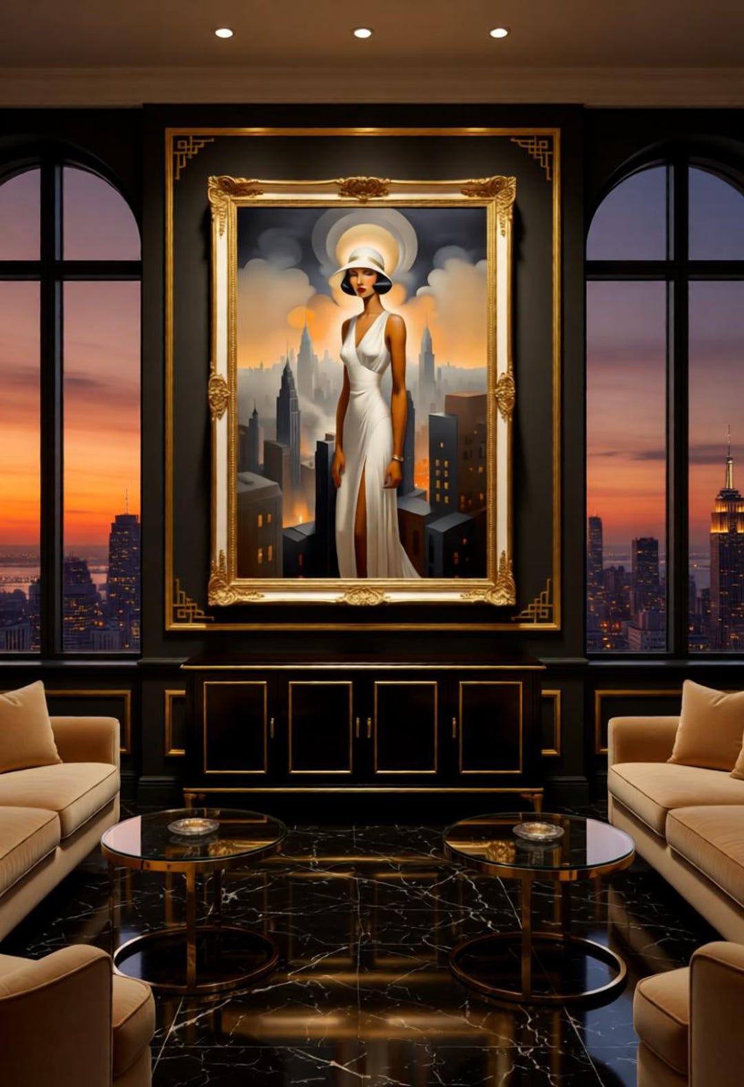 Art Deco Flapper Print | 1920s New York Skyline Wall Art - Etsy