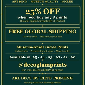 a poster advertising a sale for art deco