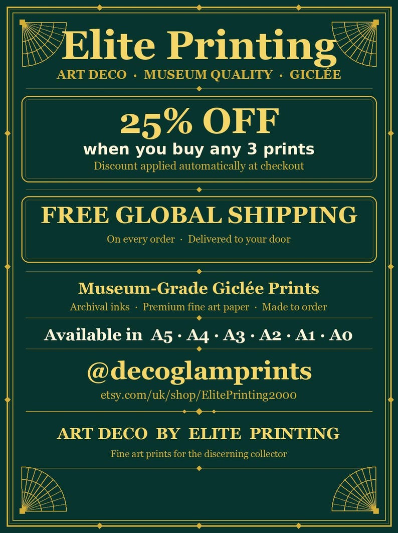 a poster advertising a sale for art deco