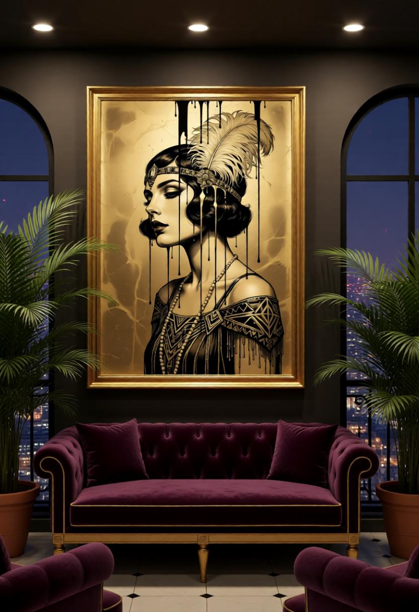 Art Deco Melting Flapper Portrait – Glamorous 1920s Wall Art - Etsy