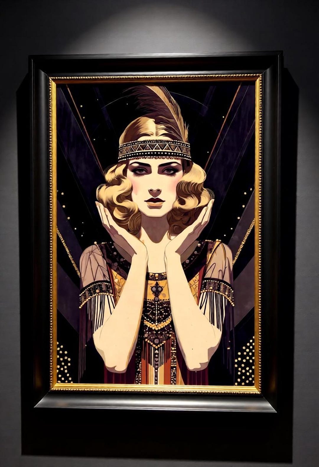 Art Deco Peacock Flapper Print: 1920s Gold & Black Glamour - Etsy UK