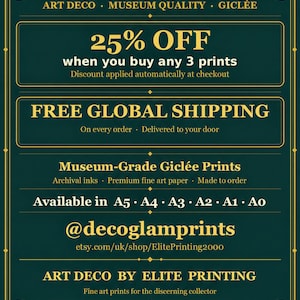 a poster advertising a sale for art deco