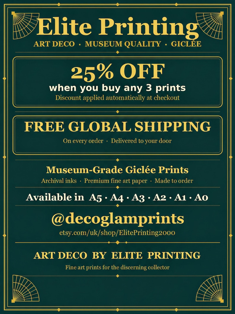 a poster advertising a sale for art deco
