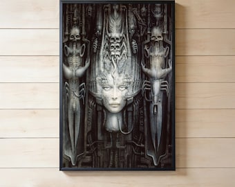 Birth Machine H.R Giger Canvas Wall Art, Ready to Hang or Roll