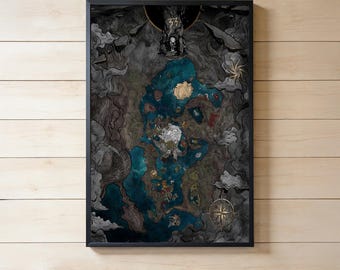 Clair Obscur Expedition 33 Map Poster | Wand Kunst Druck | Kein Rahmen | Einzigartiges Geschenk für Ihn Sie