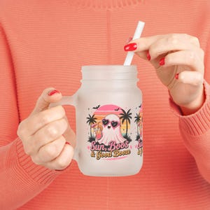 Sun Booze Ghost Einmachglas | Tropische Palm Beach Cocktaildose
