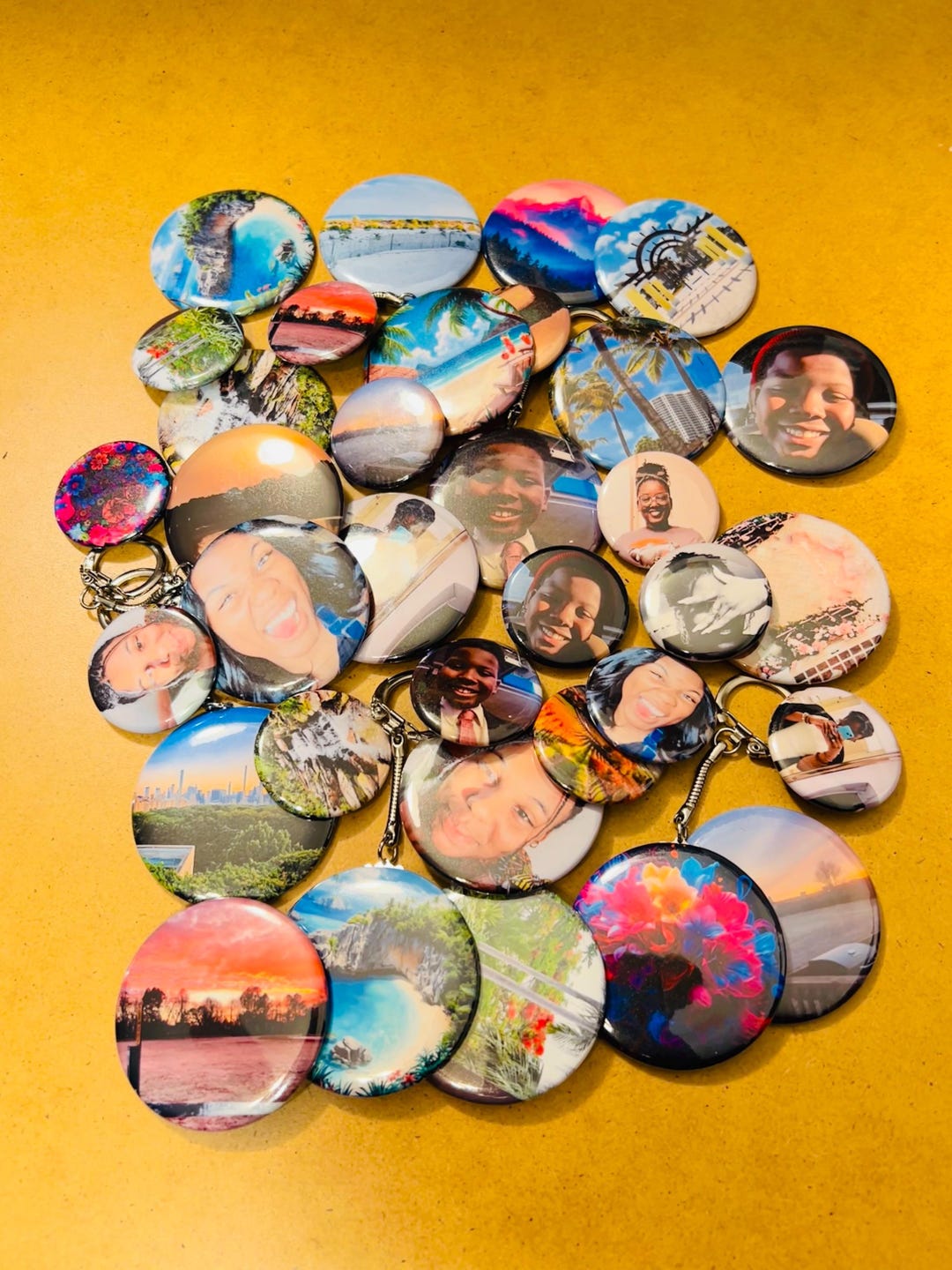 Custom Photo Pins, Magnets or Keychains for Family & Friends Gifts ...