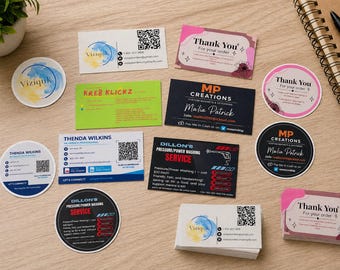 Business Card Magnets + Stickers Bundle | Barber, Nail Tech, Realtor Marketing Pack | Entry, Popular & Premium Branding Kits