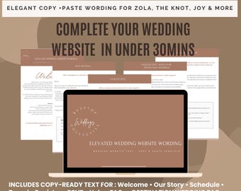 Wedding Website Wording Templates | Copy Paste Text for Zola, The Knot , Joy & more| Instant Digital Download