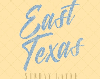 Östtexas blå PNG, vårlig Texas sublimeringsdesign - direkt nedladdning