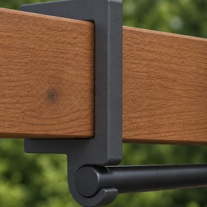 Custom-Size Pergola Curtain Rod Brackets for Rectangular Beams | No-Drill Custom Fit