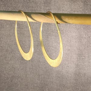 Small Gold hoop earrings, textured  plated NOT SHINY . 1 3/4"   Also available 2  1/4". 3 1/8" , 4" Free shipping, Free batik gift box