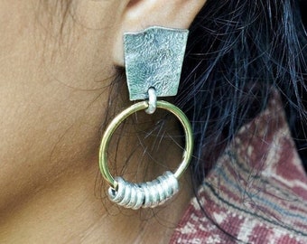 Boho earrings sterling silver jewelry, organic earrings. Best selling jewelry,  Hollow, lightweight. Free batik gift box