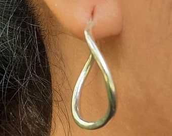 Dainty earrings Sterling Silver Tube Hoop Earrings - Delicate and Lightweight Jewelry"