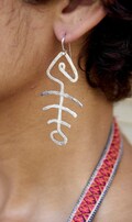 Silver Fish dangle earring  fun funky great movement, lightweight.. Free shipping, Free batik gift box product logo