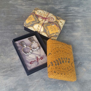 Boho earrings sterling silver jewelry, organic earrings. Best selling jewelry, Hollow, lightweight. Free batik gift box image 2