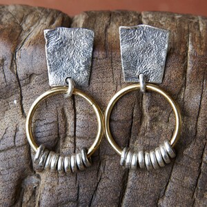 Boho earrings sterling silver jewelry, organic earrings. Best selling jewelry, Hollow, lightweight. Free batik gift box image 4