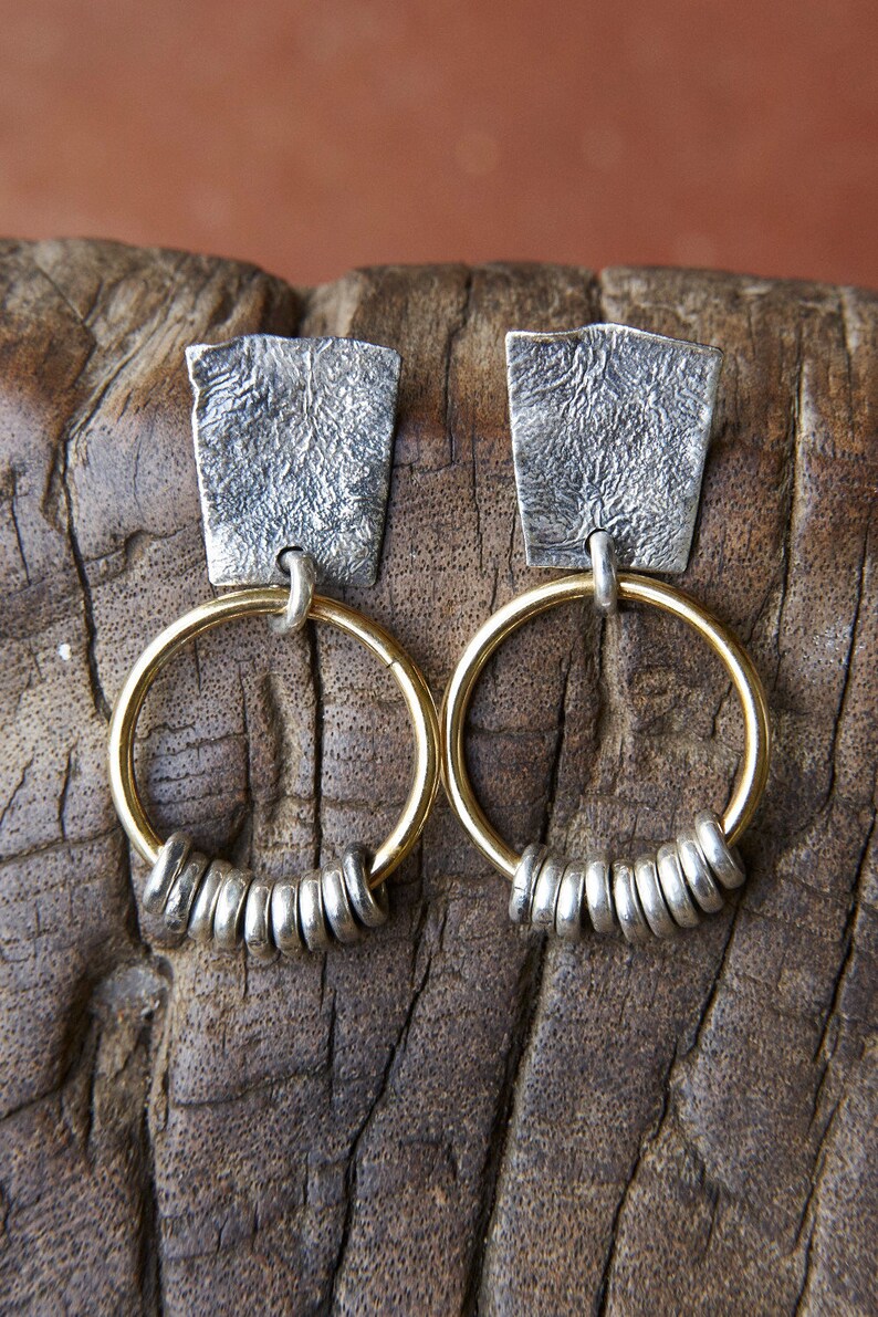 Boho earrings sterling silver jewelry, organic earrings. Best selling jewelry, Hollow, lightweight. Free batik gift box image 4