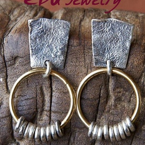 Boho earrings sterling silver jewelry, organic earrings. Best selling jewelry, Hollow, lightweight. Free batik gift box image 6