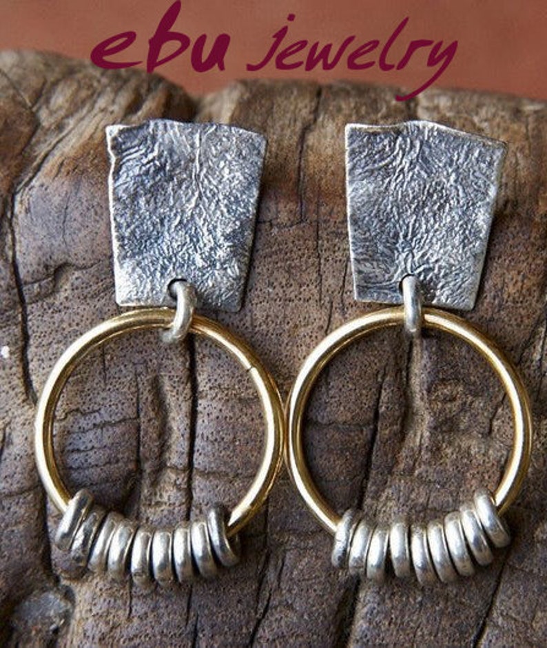 Boho earrings sterling silver jewelry, organic earrings. Best selling jewelry, Hollow, lightweight. Free batik gift box image 6