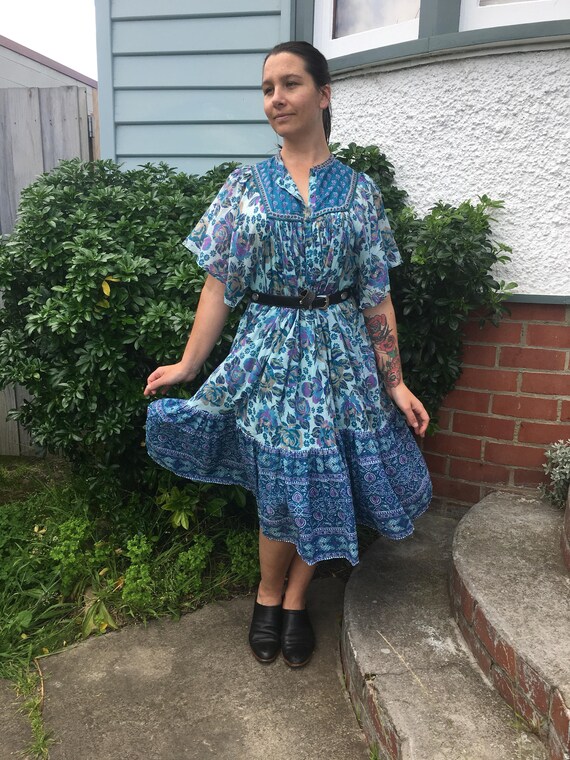 vintage 1970s/1980s indian cotton dress (Medium)