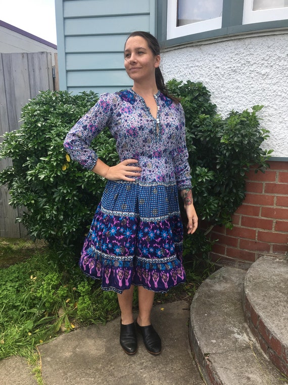vintage 1970s/1980s indian cotton dress (Medium)