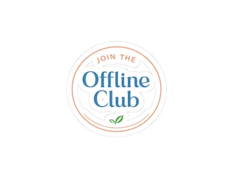 Offline Club Badge Sticker | digital detox, log off emblem