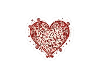 Gothic Romance Heart Kiss-Cut Stickers | 80s New Romantic, Valentine Punk