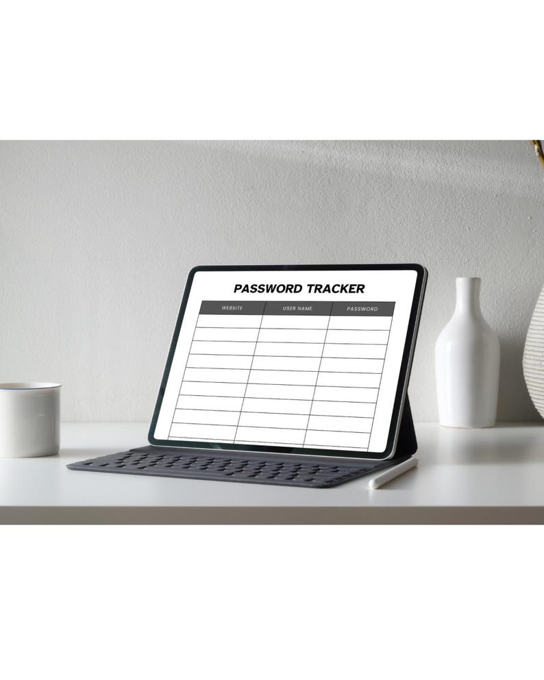 Digital Password Tracker | Minimalist Login Organizer | A4 & US Letter ...