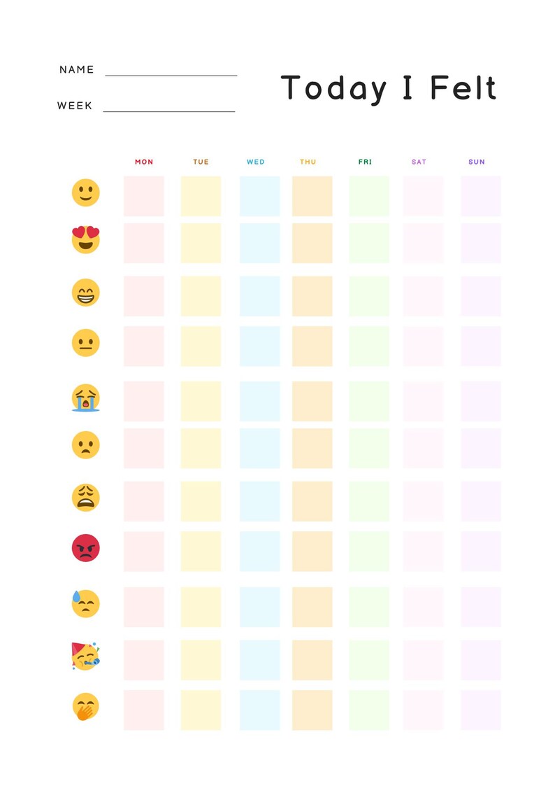 Mood Trackers Pdf Printable - Etsy