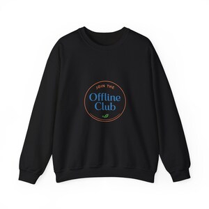 Offline Club badge sweatshirt | digital detox, log off, airplane mode emblem image 5