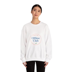 Offline Club badge sweatshirt | digital detox, log off, airplane mode emblem image 4