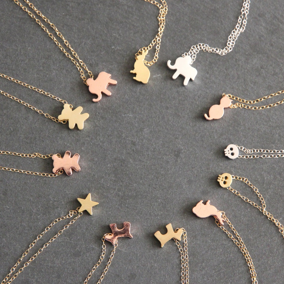 Gold Dog Necklace Gold Dog Charm Puppy Love 18k Gold or 18k Rose Gold