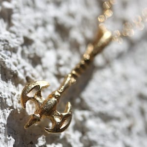 Gold Charm Necklace She-Ra. Gold Necklace. Gold Medieval Axe Pendant