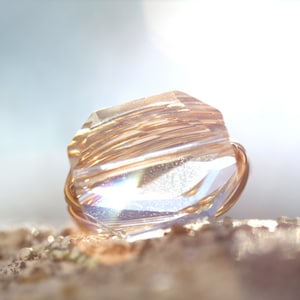 Crystal Ring Gold Ring Crystal Gold Ring Swarovski Crystal Ring Wire Wrapped Ring Gold Cocktail Ring