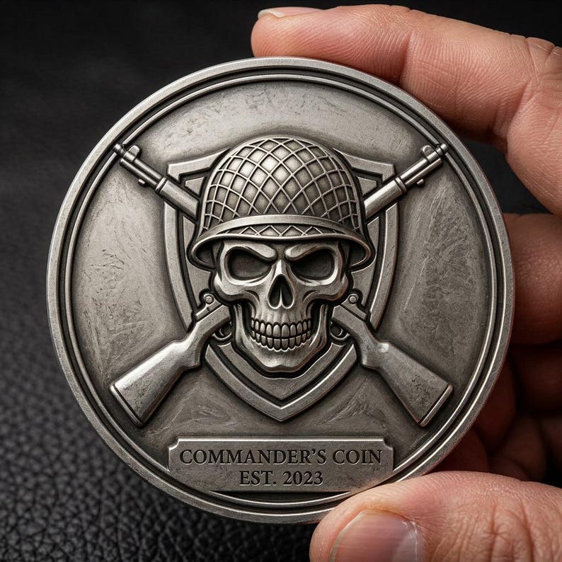 Metal Coin Military Skull Tactical Emblem Commemorative Coin Veteran ...